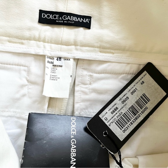 DOLCE & GABANA SOFT WHITE PANTS SIZE 48 MODERN CHIC ELEGANT CLASSIC REFINED - Picture 3 of 9